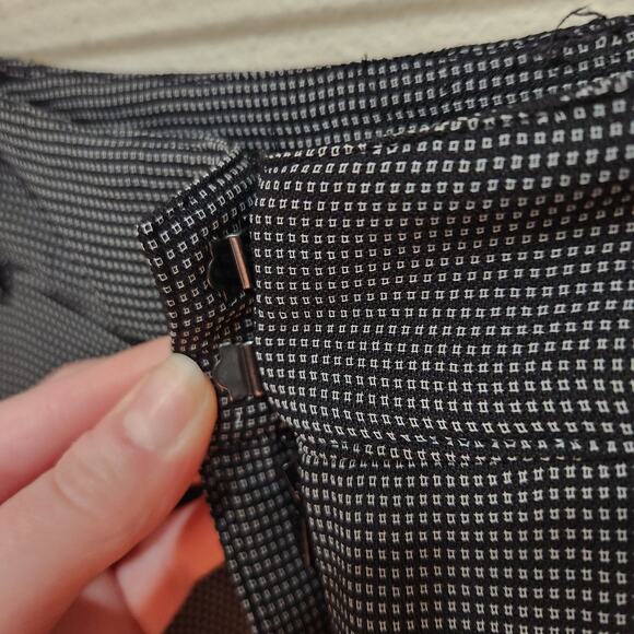 Alex Garfield Geometric Wide Leg Trouser Pants Black Flat Fronts Size 4 - Picture 8 of 11